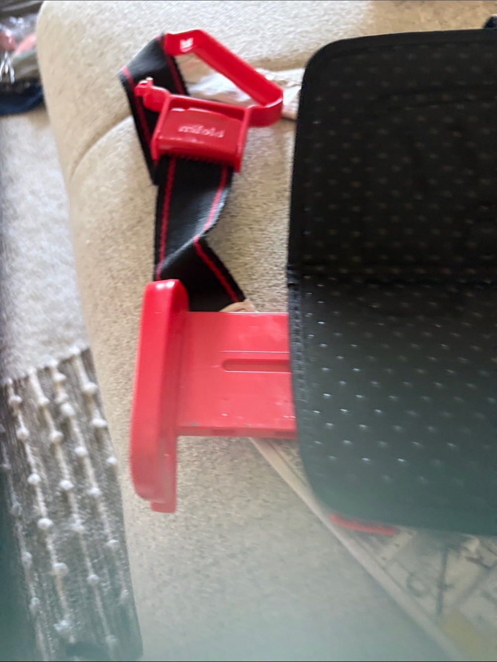 MiFold Booster Seat Compact Travel Booster in Black and Red - Picture 5 of 14